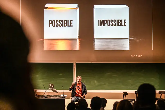 Two boxes on screen during the keynote, “Possible” and “Impossible”.